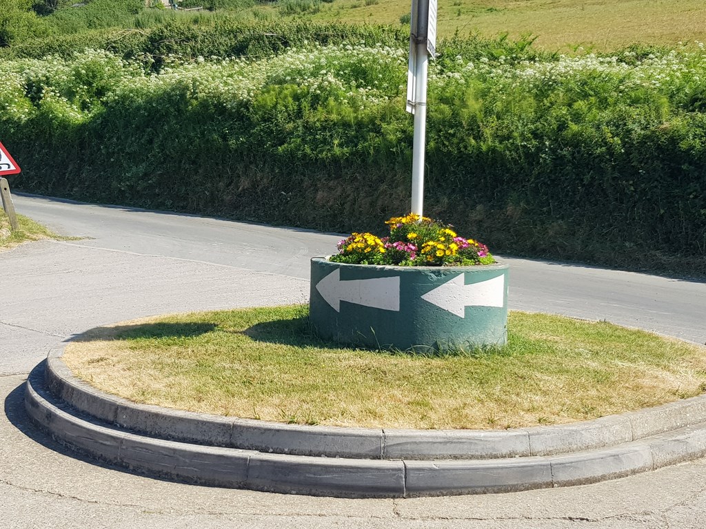 The Roundabout Outside Branscombe Beach Car Park