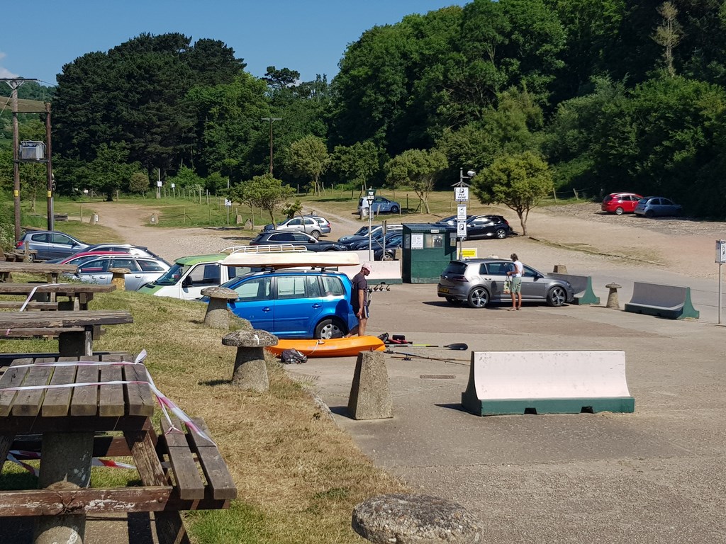 General View Of The Car Park At Branscombe Beach