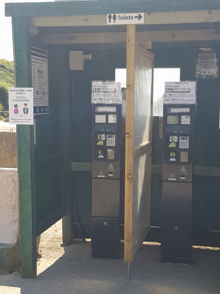 The Payment Booths At Branscombe Beach Car Park