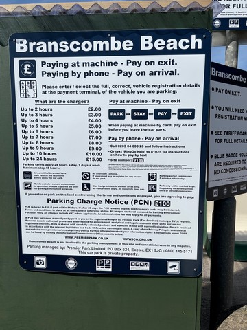 Branscombe Beach Car Park Tariff