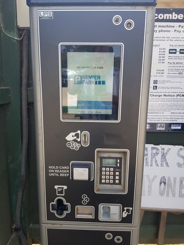Payment booths Branscombe Beach Car Park